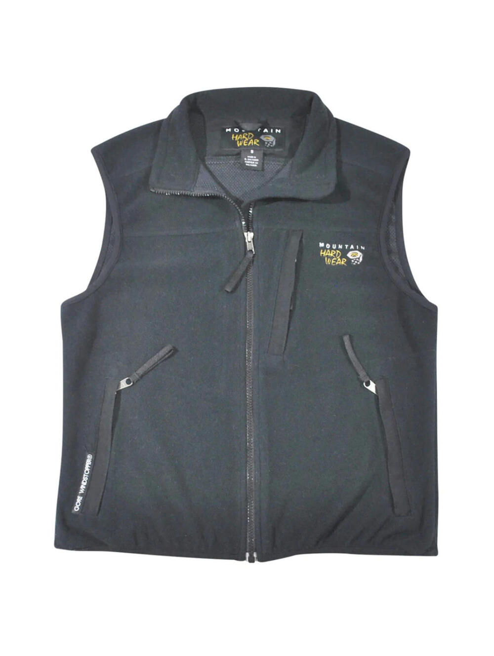 Mountain Hardwear Outdoor Hiking Zip Black Winter Fleece Vest Size Small